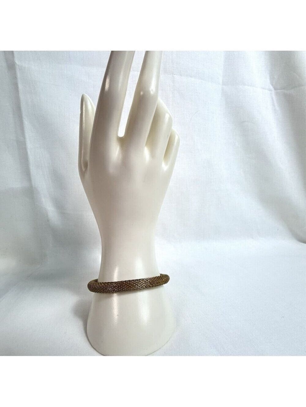 Vintage Gold Tone Mesh Bracelet 7 to 8 Inch Adjustable